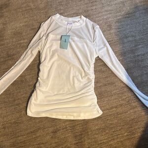 Sheer on top and sleeves - Elegant White Long Sleeve Top